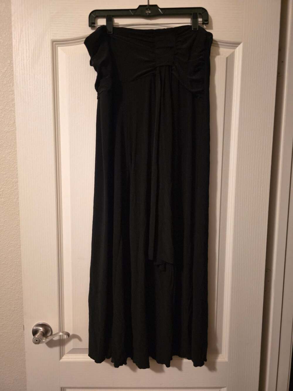 J Mode Maxi Length Pants Size 2XL Black Ruched Front Tie Made In USA